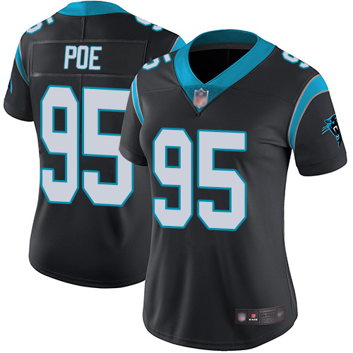 Carolina Panthers Limited Black Women Dontari Poe Home Jersey NFL Football #95 Vapor Untouchable